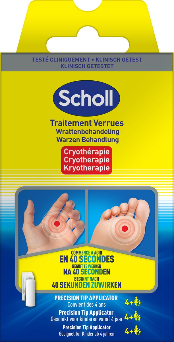 Goedkoopste Scholl Wratten Cryotherapie - Wrattenbehandeling 80 ml - Wratten Bevriezen - 16 Applicators - Voor Handen en Voeten