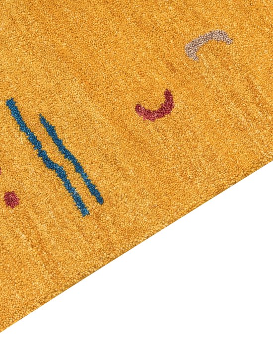 Beliani AKALAN - Tapis moderne - Jaune - Laine