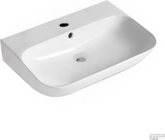 Vasque à suspendre Sub Finta 65,5 x 42 x 16,5 cm, blanc brillant
