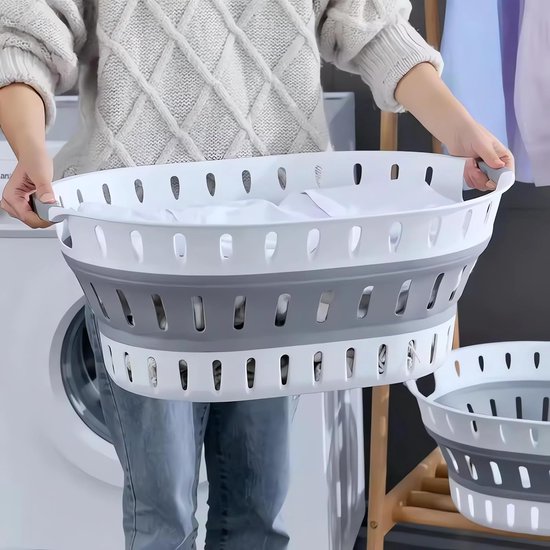 relaxdays Opvouwbare wasmand rond - Bamboe hout - Ronde was mand - 80 relaxdays Opvouwbare wasmand rond - Bamboe hout - Ronde was mand - 80
