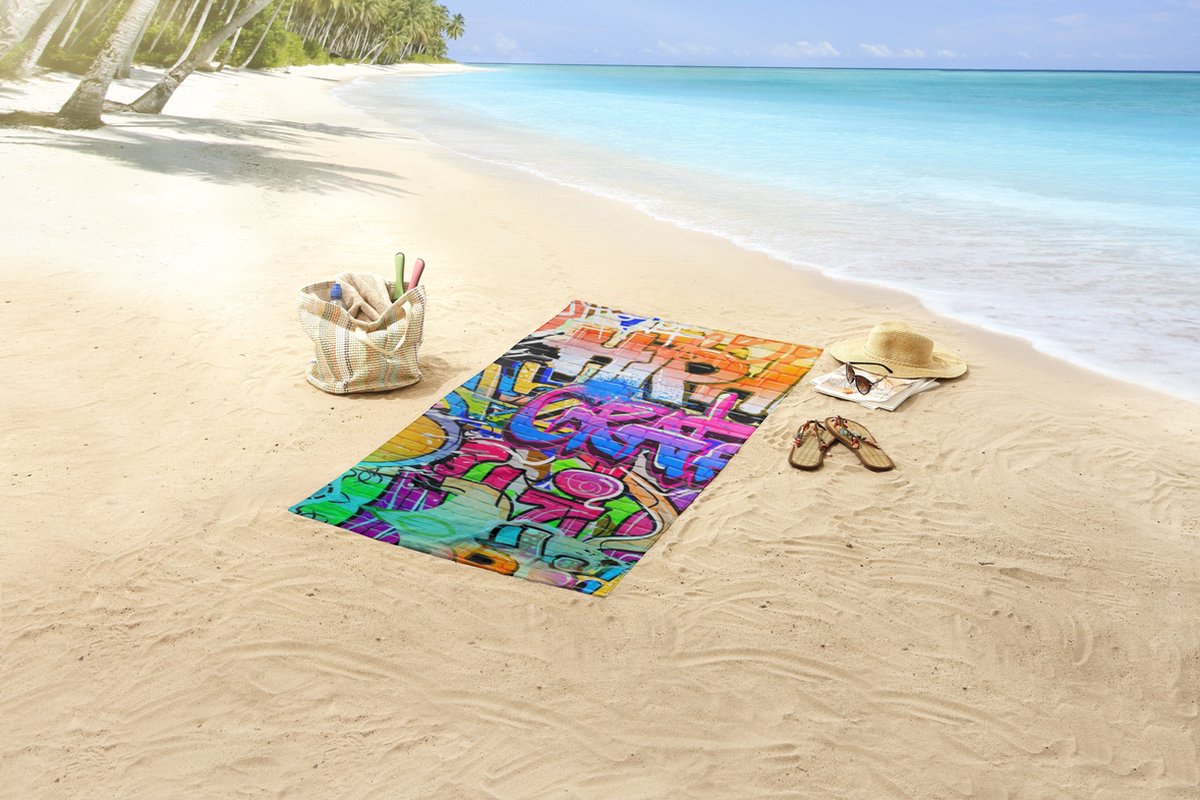 Good Morning Kinderstrandlaken "Graffiti" - Multi - (75x150 cm) - Microfiber