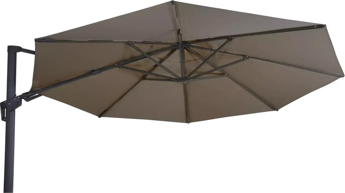 Grote Zweefparasol VirgoFlex Taupe 3,5m met verrijdbare 90kg voet