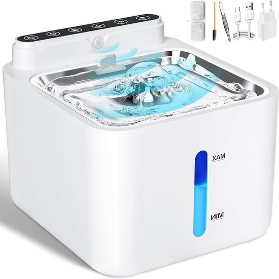 Dreamhigh Draadloze Kattenfontein – 3,5L, 5000mAh, Roestvrij Staal, Met Bewegingssensor En 2 Drinkmodi 3 miniatura