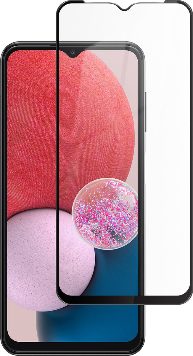Geschikt voor Samsung Galaxy A13 4G Tempered Glass 9H Curved Akashi omlijnd zwart
