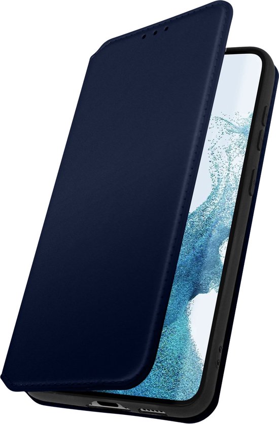 Coque Convient pour Samsung Galaxy S23 Flip Card Holder Video Support Blauw