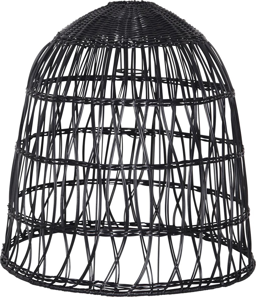 Star Trading lampenkap Knute, rotan, zwart, E27, buiten, 50 cm