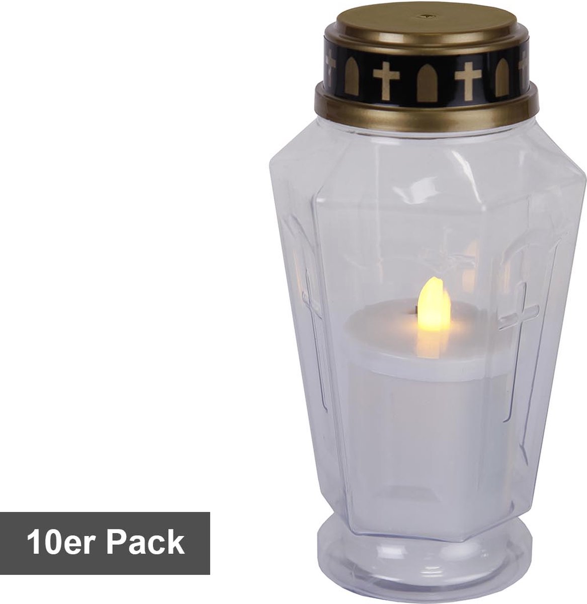 Star Trading Display Serene, grafkaarsen, 10 stuks, transparant, LED, warm wit, voor buiten, 15,5 cm helder