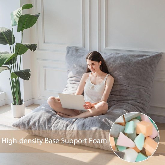 Grand pouf géant for adultes (sans remplissage), meuble de salon rempli de mousse, rond, doux et