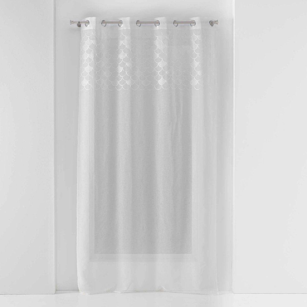Gordijn met ringen en borduurwerk YAELLE, 135 x 280 cm