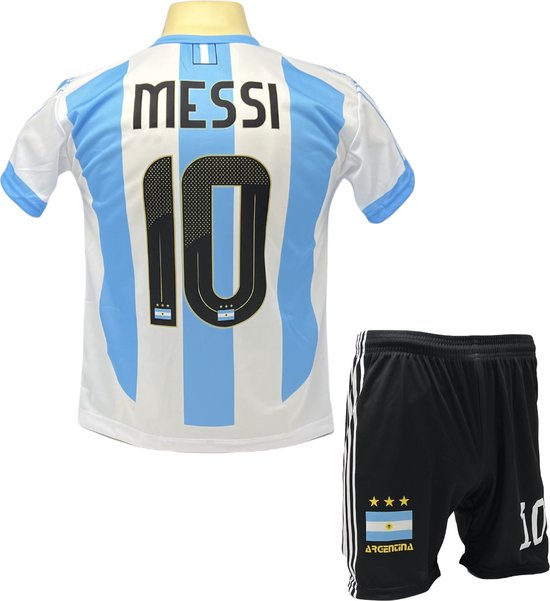 Foto: Messi argentini tenue voetbal shirt broekje set ek wk voetbaltenue maat 128 blauw wit