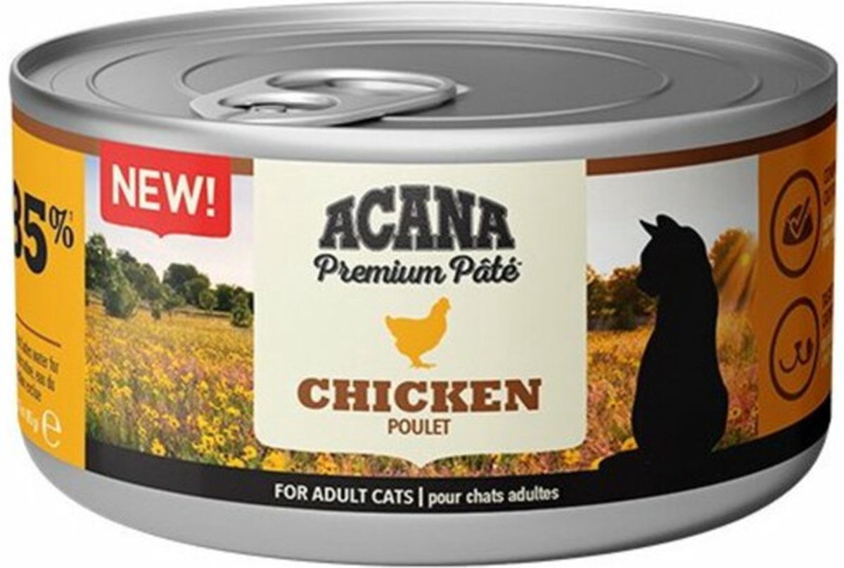 24x Acana Premium Kattenvoer Pâté Chicken 85 gr