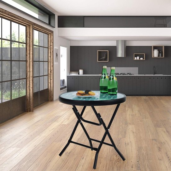 COSTWAY Bijzettafel van hardhout, weerbestendige tuintafel met gelaagd tafelblad, kleine balkontafel, koffietafel voor tuin, balkon, woonkamer, natuur, 45 x 45 x 43 cm