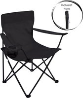 Bol.com Campingstoel - Inklapbaar Visstoel - Vouwstoel - Comfortabel - Opvouwbaar Stoel - Max. 120 KG - Zwart - Rheme aanbieding