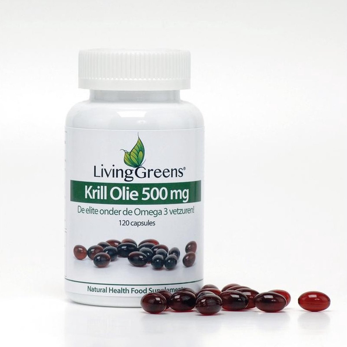 Goedkoopste Livinggreens- Krill olie 500mg- 120 capsules-krillolie- krill olie capsules-uit garnalen-100 puur-krillolie 100