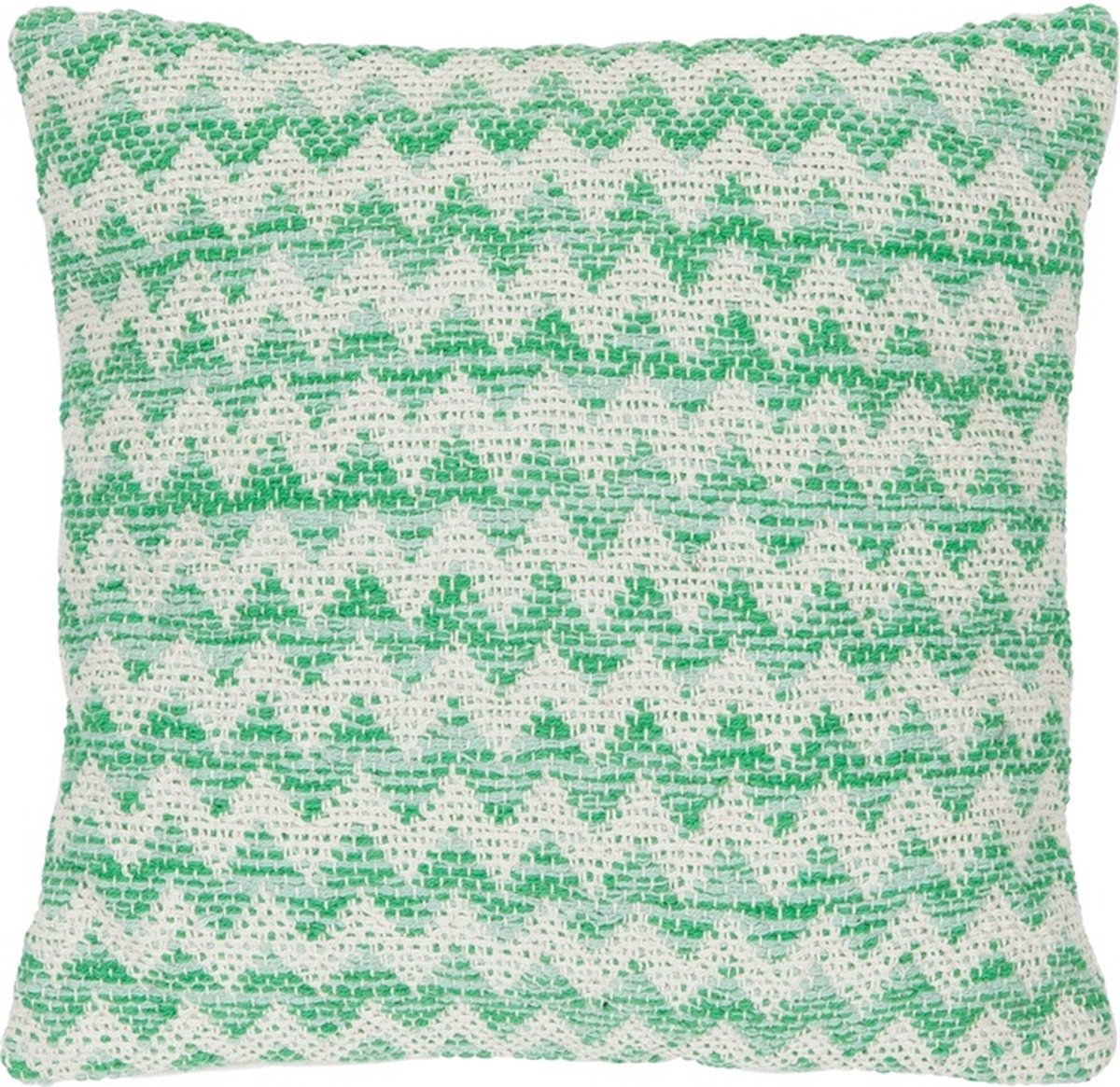 Linen & More Dani Kussen Off Wit/Groen Kussen | 45 X 45 | Sierkussen Voor Woonkamer Of Slaapkamer