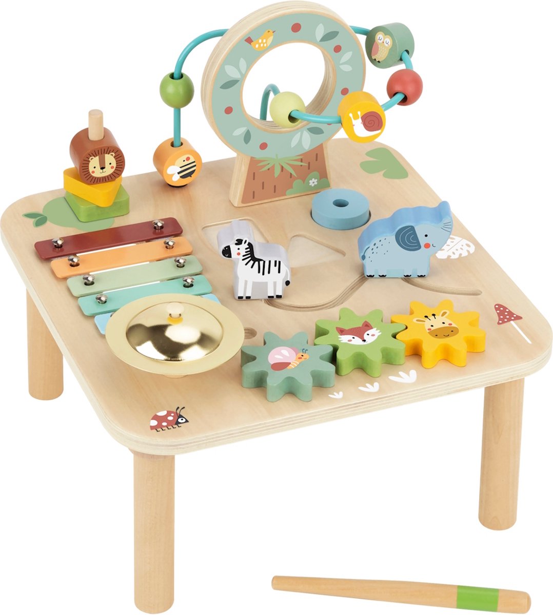 Tooky Toy Houten Activiteitentafel - Forest speelgoed voor 2+ jaar - 8-in-1