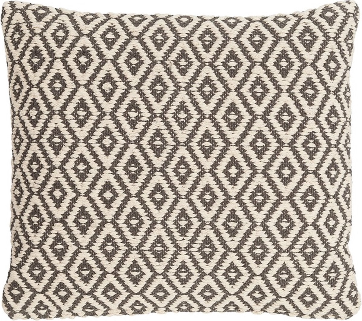 Linen & More Diamond Design Grijs Kussen | 50 X 60 | Sierkussen Voor Woonkamer Of Slaapkamer