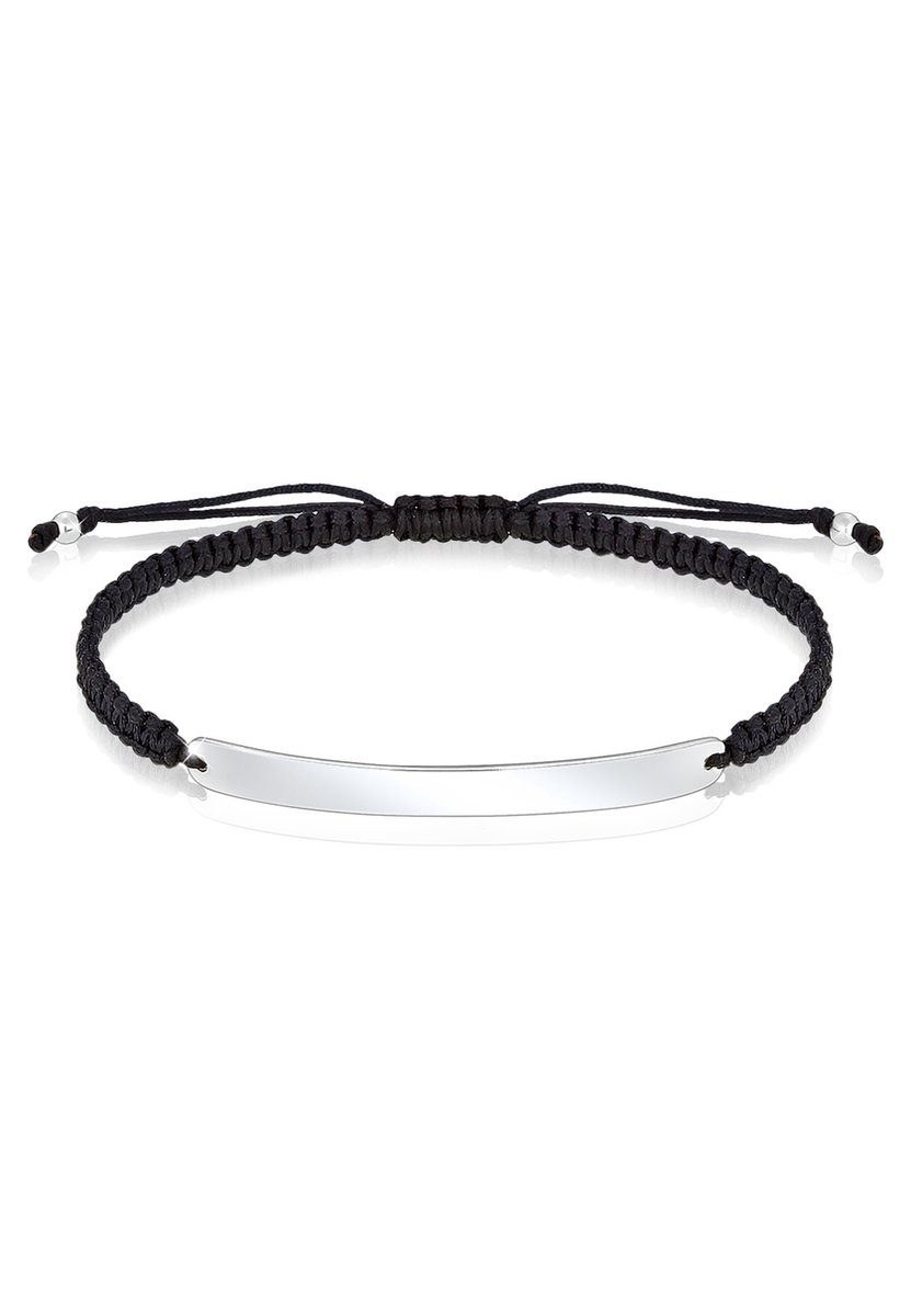 KUZZOI - Armband - Cool Trend Geo Rechteck Knoten Nylon 925 Silber - Heren