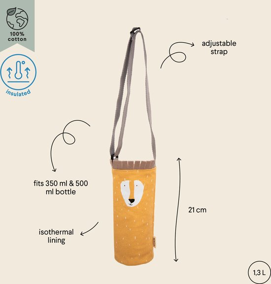 Trixie Drinkfleshouder - Mr. Lion - Thermische Fleshouder - Voor 350 & 500 ML Drinkfles - Geel - Leeuw van Trixie — afbeelding 2