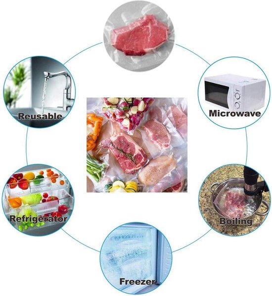 O2frepak 20x30cm(200Tassen) Vacuümzakken Van Voedingskwaliteit Voor Sous-Vide Koken,Commerciële Kwaliteit,BPA-vrij,Lekpreventie O2frepak 20x30cm(200Tassen) Vacuümzakken Van Voedingskwaliteit Voor Sous-Vide Koken,Commerciële Kwaliteit,BPA-vrij,Lekpreventie