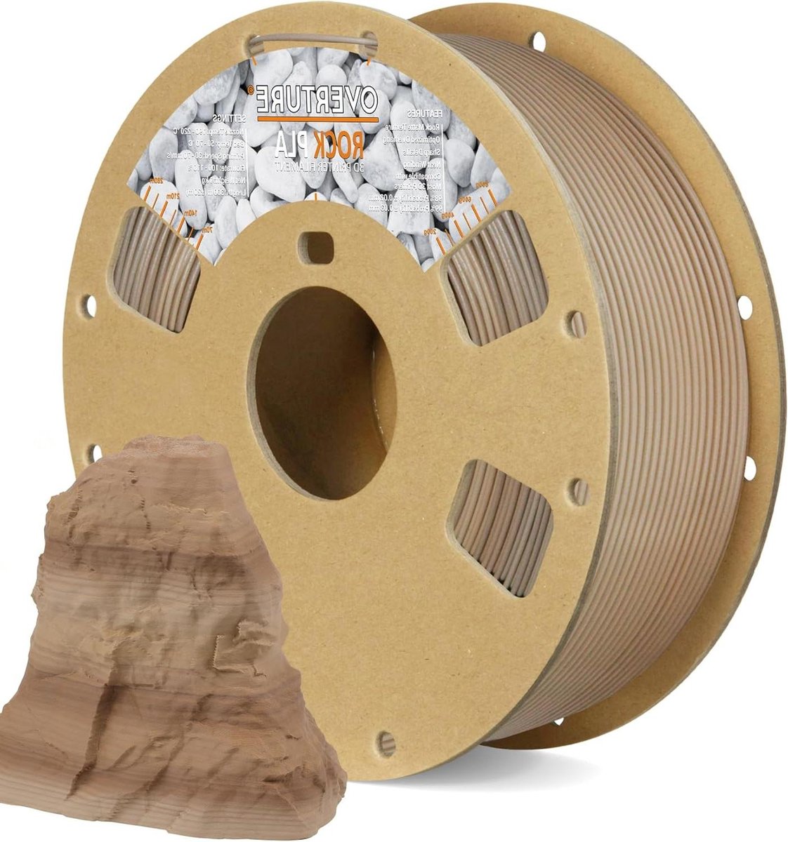 175 mm verbruik marmer PLA-filament 1 kg spoel (22 lbs) - 3D-printer Sedimentary Rock