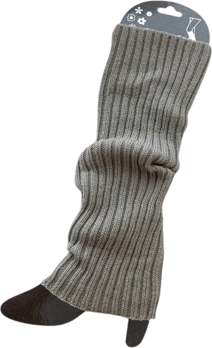 WENAUANG Vintage beenwarmers, winterwarmers voor dames, Boheemse stijl, gebreide dikke beenwarmers, overknee, kousen voor dames en meisjes, wit kaki., Eén maat