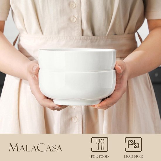 Geluk Extra Grote Soep Ramen Noodle Bowl Fruit Salade Pasta Multifunctionele Serveerschaal Creatieve Keramische Servies Oven Magnetron Safe Wit draad