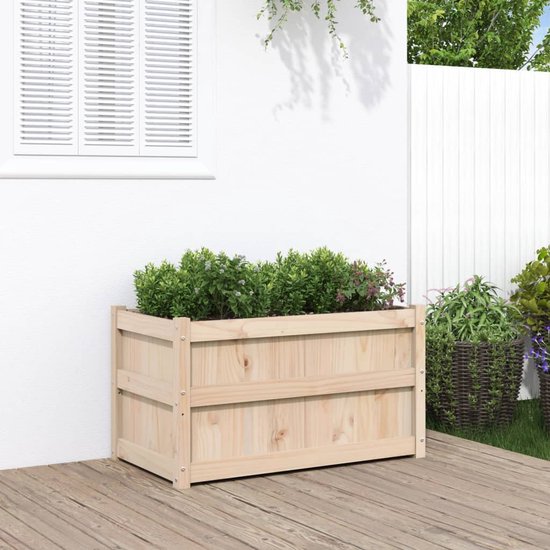 Jardinière en bois The Living Store - 90 x 50 x 50 cm - Pin Massief