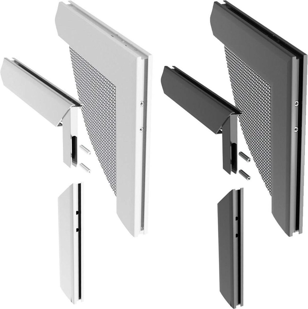Bescherming tegen insecten - Aluminium hoekverbindingsset voor spanramen - Ramen en deuren - Zilver - 068x6x6 cm - 03538