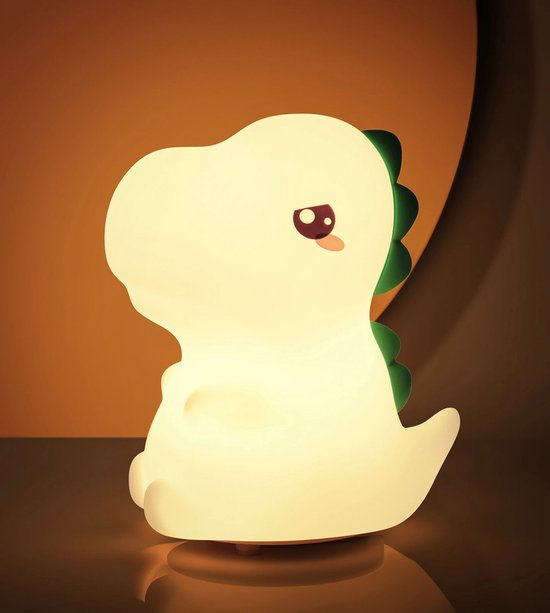 Oplaadbaar nachtlampje kinderen - Dino - LED - Touch bediening - Dimbaar - Draadloos - Instelbare timer - Kinder nachtlampje - Slaapkamer - Nachtlampje kinderen - Bedlampje - Kindvriendelijk - Kinderkamer - 7 kleuren - Nachtlampje - Kindernachtlampje