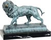 Lion - Patine verte - Sculpture en bronze - Décoration de la maison - Statues