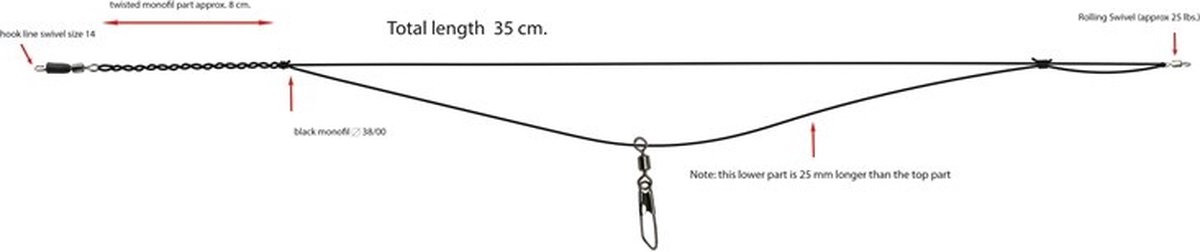 Albatros Feederlink (2 pcs) - Maat : Feederlink Twisted Boom - mono 0.38mm - 11.4kg