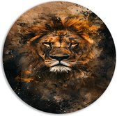 Cercle mural Lion - Panneau mural Animaux - Cercle mural Texture - Peintures Classique - Panneau mural - Décoration murale chambre cercle mural forex 70x70 cm