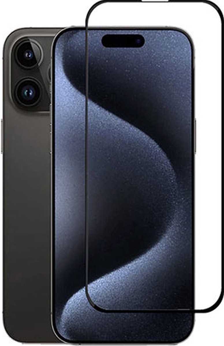 Screenprotector Geschikt voor iPhone 15 Pro Max Screenprotector Glas Gehard Tempered Glass Full Cover - Screenprotector Geschikt voor iPhone 15 Pro Max Screen Protector Screen Cover - 3D Clear - Met zwarte randjes
