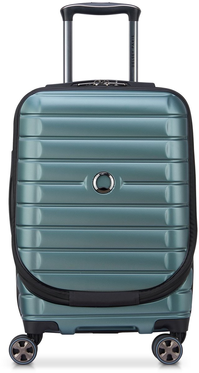DELSEY PARIS met laptopvak Shadow 5.0 Expandable 4DR Business Cabin Trolley 55 Vert Petrol