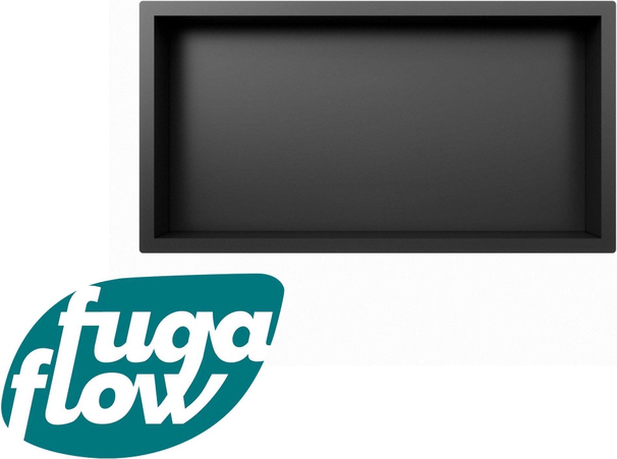 FugaFlow Arcas Inbouwnis badkamer - 30x60x7cm - mat zwart