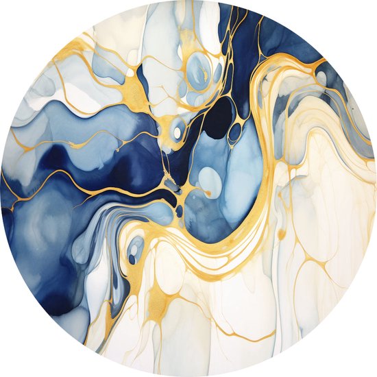 Panneau mural blanc Goud - Plaque murale Art Nouveau - Plaque murale Art Deco - Peintures sur toile industrielle - Décoration murale ronde - Art mural cercle forex 40x40 cm