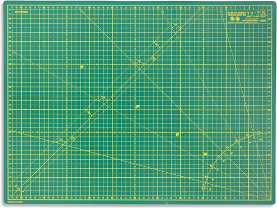 Foto: 5 laagse zelfherstellende groene snijmat met dubbelzijdig raster a2 formaat 3 mm dikte metrische snijonderlegger voor quilten naaien patchworken scrapbooken 60 x 45 cm elan foam board