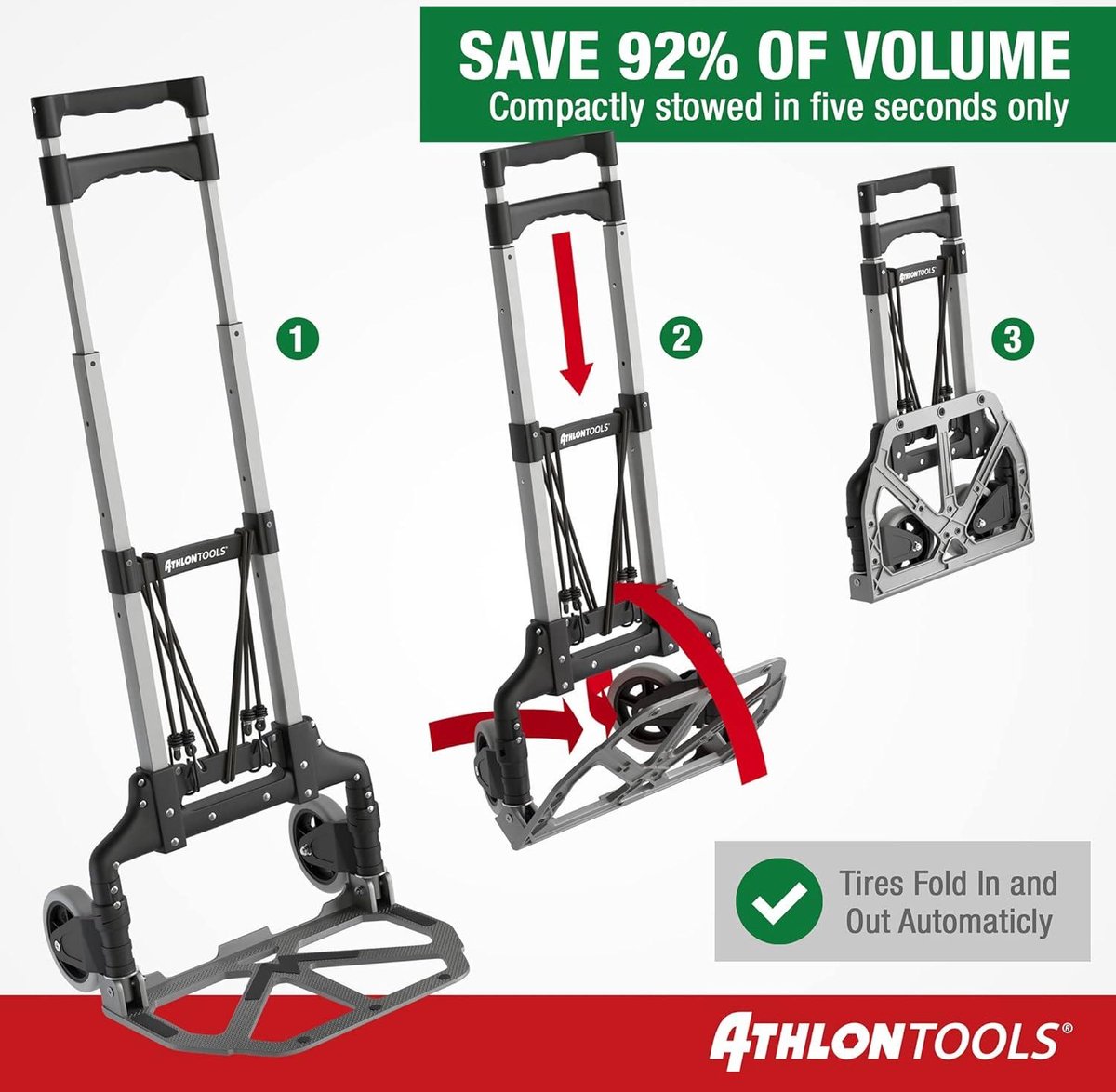 Lichtlopende Wielen Zachte Loopvlakken ATHLON TOOLS Aluminium Transportkarre Klappbar TÜV Geprüft Transportwagen Inklapbaar Lichtlopende Wielen Zachte Loopvlakken ATHLON TOOLS Aluminium Transportkarre Klappbar TÜV Geprüft Transportwagen Inklapbaar