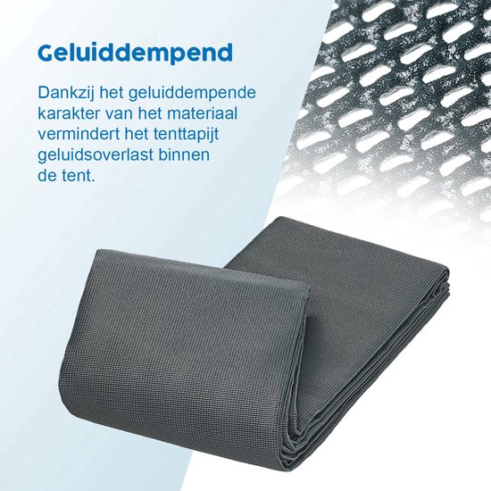 ProPlus Tenttapijt - 250 x 300cm - Tenttapijt Caravan - Gronddoek Tent - Voortenttapijt - Kampeertapijt - Grondzeil - Geluiddempend - Aanpasbaar Formaat - Water en Vuil Doorlatend - Sterk materiaal - UV-gestabiliseerd - Antraciet van Merkloos — afbeelding 2