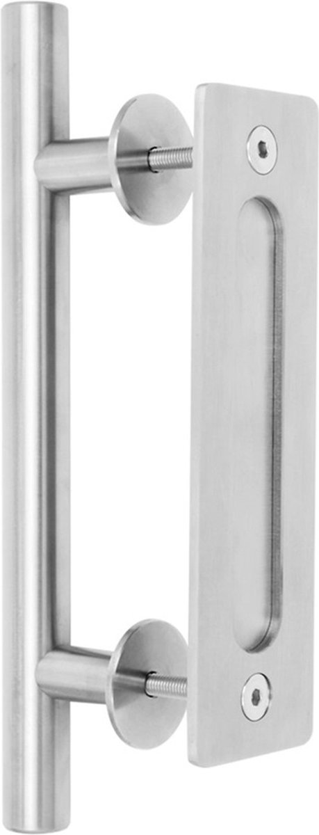 Deurgreep BOLD - RVS - met opdek Deurkom - 300x25x40mm