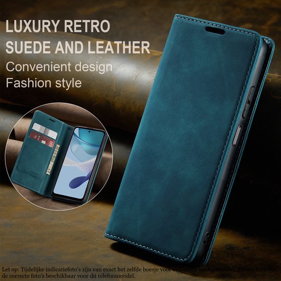 Étui adapté pour Xiaomi Poco F6 - Book Case Cuir Slimline Blauw