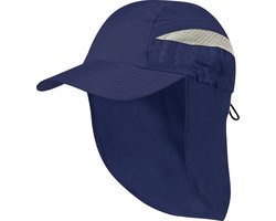 Pet met nekbescherming - Baseball cap - Petten - Verstelbaar - Met elastische sluiting - One size - Microvezel - Blauw