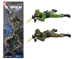 Militair Force - Speelgoed legerman maakt schietgeluiden en kruipt - led lichtjes 36CM soldaat (incl. batterijen)
