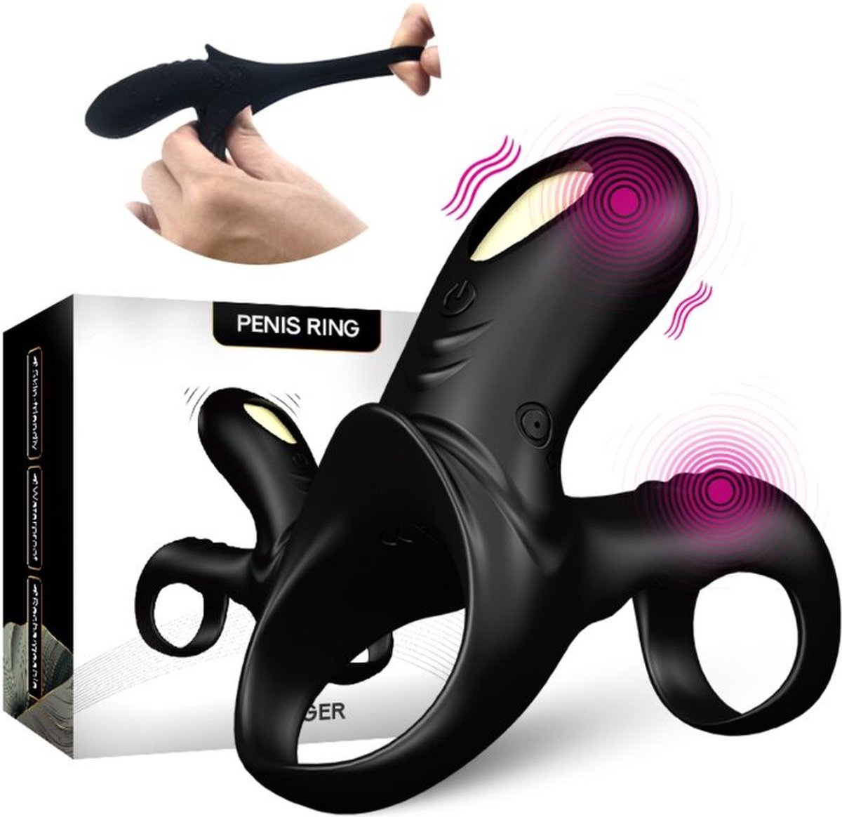 ARMONY - RANGER DUBBELE VIBRATOR RING VOOR KOPPELS ZWART | COCKRING | VIBRERENDE COCKRING | PENIS RING | VIBRERENDE PENIS RING | SEX TOYS VOOR KOPPELS | SEKSSPEELTJES VOOR KOPPELS | SEX TOYS VOOR MANNEN | SEKSSPEELTJES VOOR MANNEN | SEKSSPEELTJES