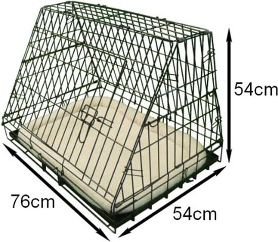 Caisse de Luxe pour chiens grands Chiens - Caisse pour chat - Enclos pour chat - Niche extérieure et intérieure - 80x50cm - Acier inoxydable - Zwart