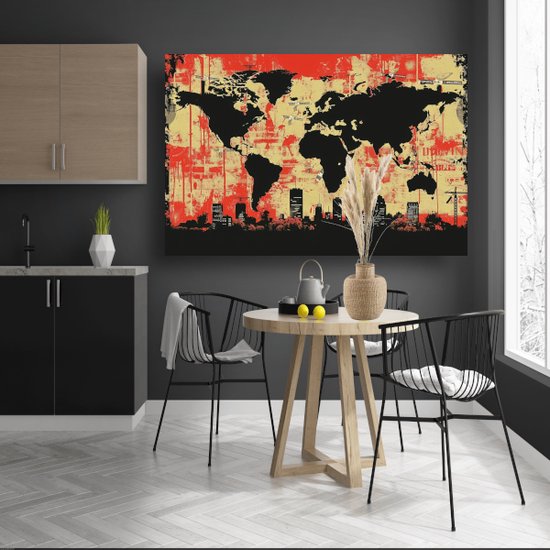 Tableau de ville - Tableau de paysage - Décoration murale Bâtiments - Décoration murale chambre enfant - Peintures sur toile avec châssis flottant - Décoration murale toile avec châssis flottant 150x100 cm