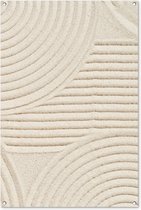 Tuinposter 80x120 cm - Tuindecoratie Patroon - Abstract - Wit - Poster voor in de tuin - Buiten decoratie - Schutting tuinschilderij - Tuindoek muurdecoratie - Wanddecoratie balkondoek