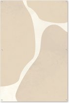 Affiche de jardin 120x180 cm - Décoration de jardin Abstrait - Beige - Art moderne - Affiche pour le jardin - Décoration extérieure - Tableau de jardin clôture - Décoration murale sur toile de jardin - Décoration murale sur toile de balcon