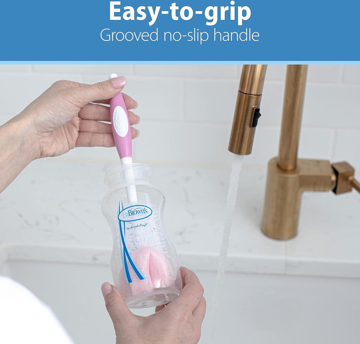 Goedkoopste Flessenborstel Baby Roze Langwerpige Flessenreiniger Flessenborstel Baby